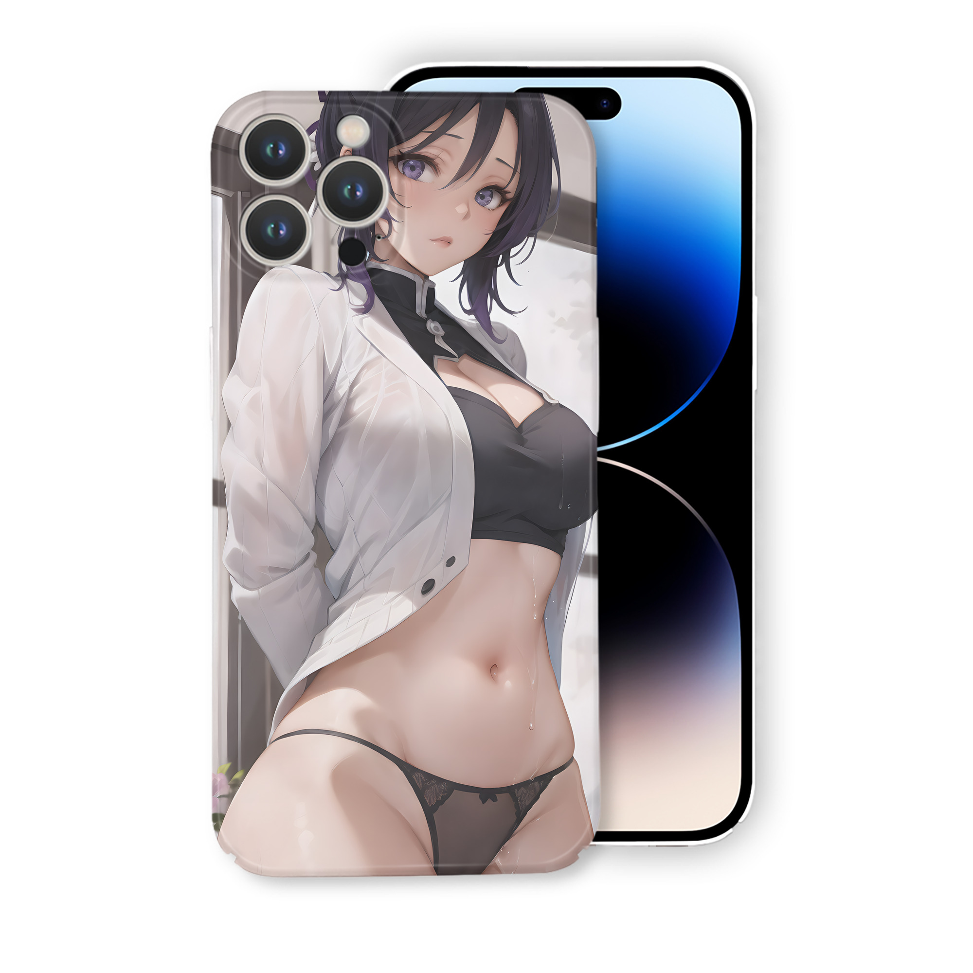 （画像用） 鬼滅の刃（きめつのやいば）蟲柱-胡蝶 しのぶ／こちょう しのぶ Kochou Shinobu 【iPhone 14シリーズ対応】ハードケース